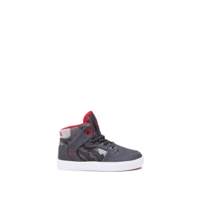 Supra Kids TODDLER VAIDER High Top Shoes Dk. Grey/Camo/white | US-34233